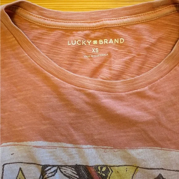 Lucky Brand Women's Queen of Spades Boyfriend Tee 100% Cotton Ash Rose Size XS - Picture 10 of 11
